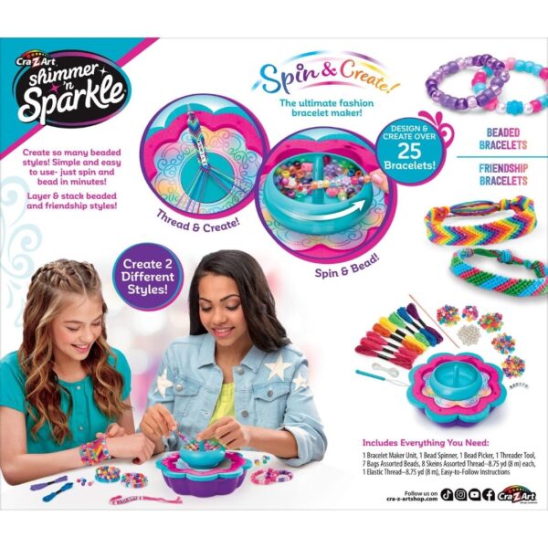 Cra-Z-Art Shimmer 'N Sparkle - 2-in-1 Spin & Bead Friendship Studio ...