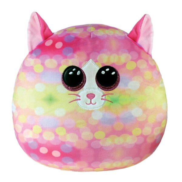 Ty Squish A Boo Large Plush Sonny the Cat with Pink Pattern