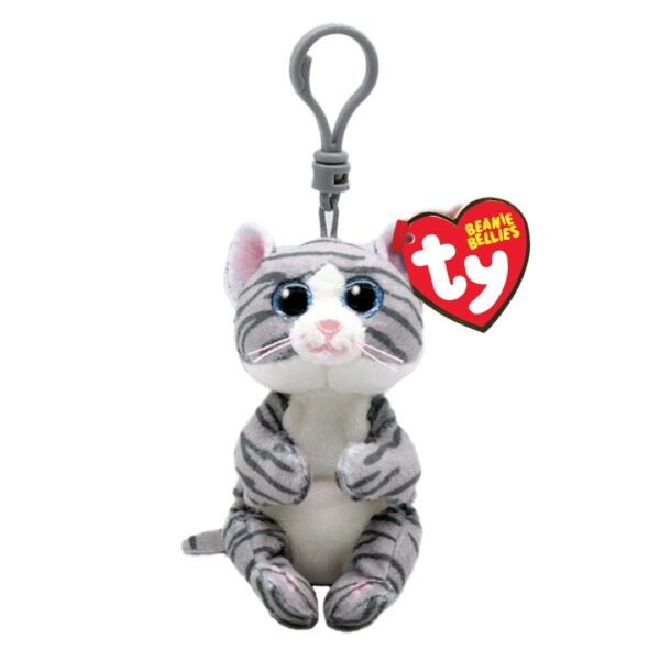 Ty Beanie Boos - Plush Clip - Mitzi the Grey Tabby Cat